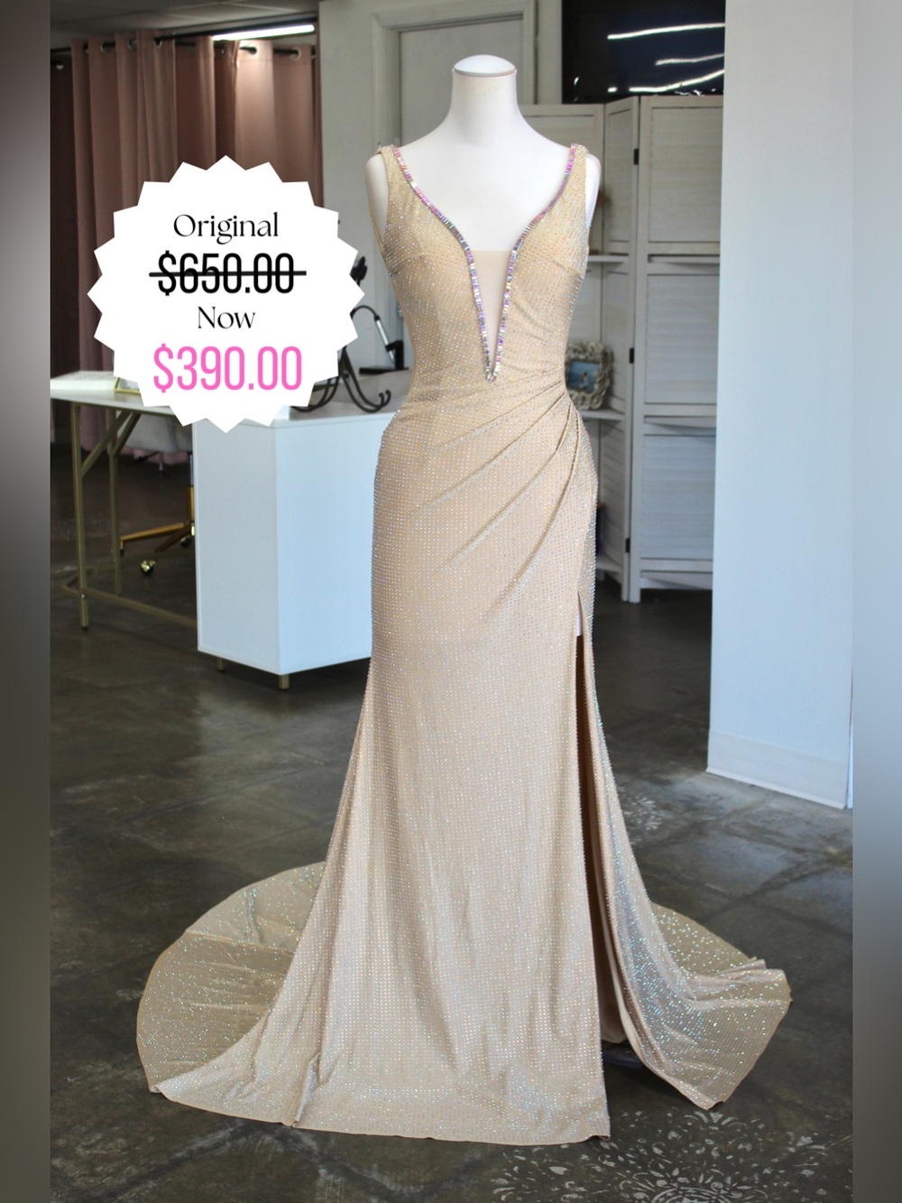 Johnathan Kayne 3227 (Champagne)- Size 8